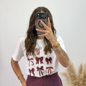 Camiseta estampada lazos - Burdeos