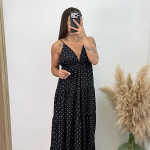 Alternative view of Vestido esmeralda lunares negro