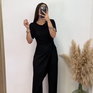Camiseta asimétrica nudo - Negro