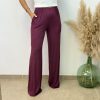 Pantalón algodón fluido - Burdeos