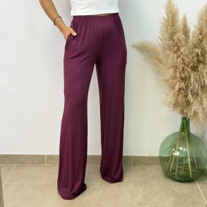 Pantalón algodón fluido - Burdeos