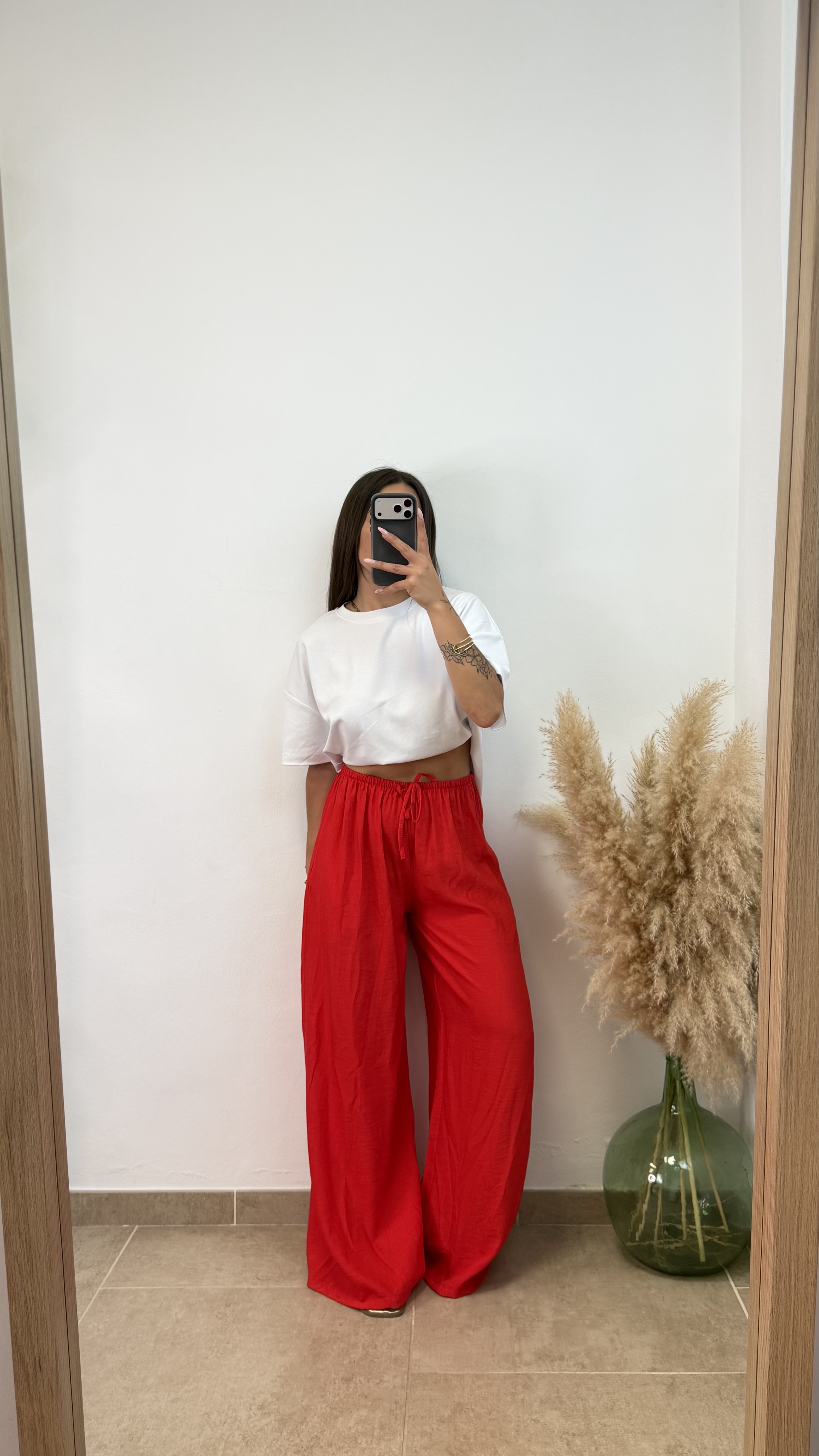 Pantalón recto - Rojo - Imagen 2