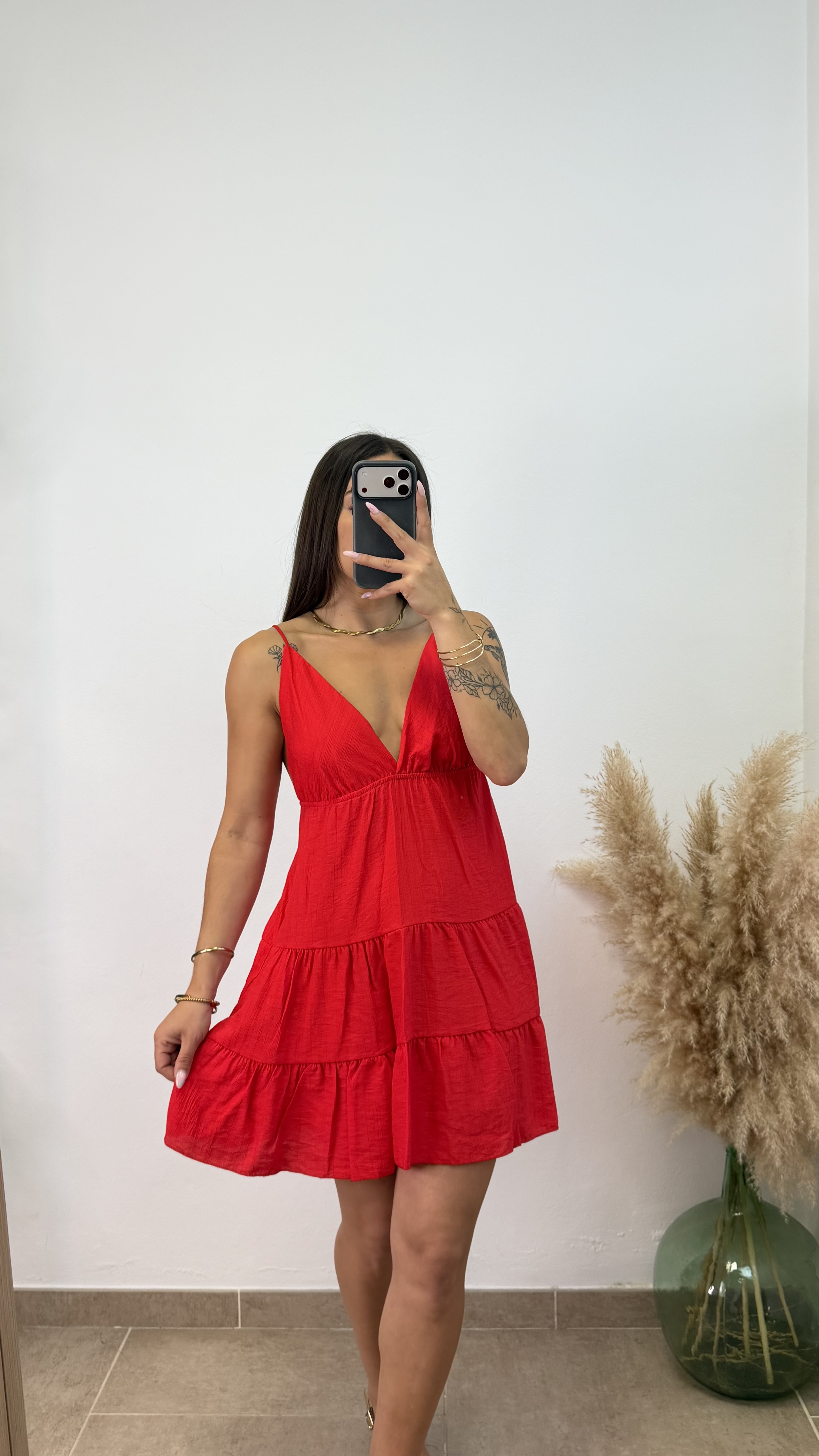 Vestido Betty corto - Rojo - Imagen 3