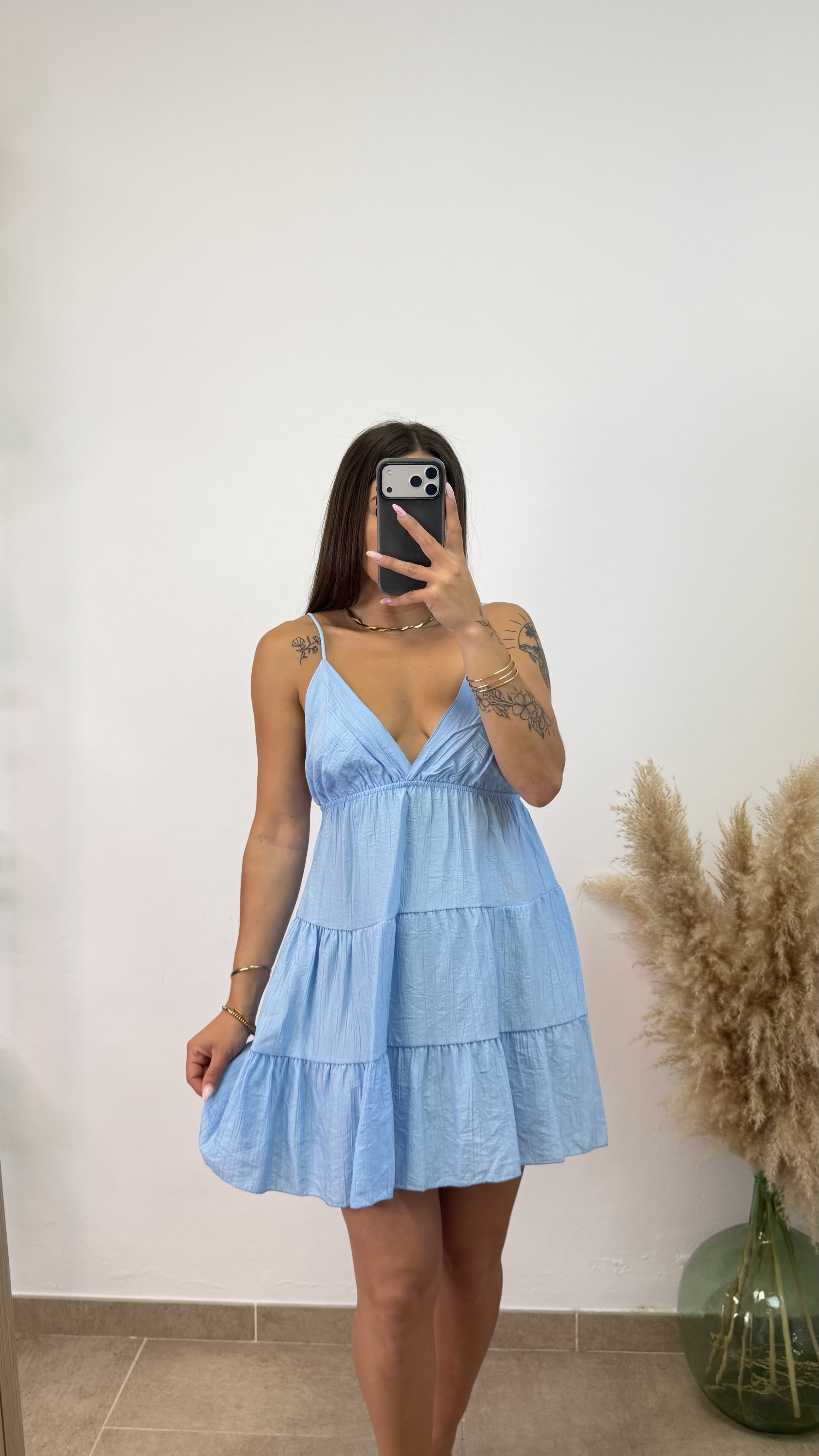 Vestido Betty corto - Celeste - Imagen 3