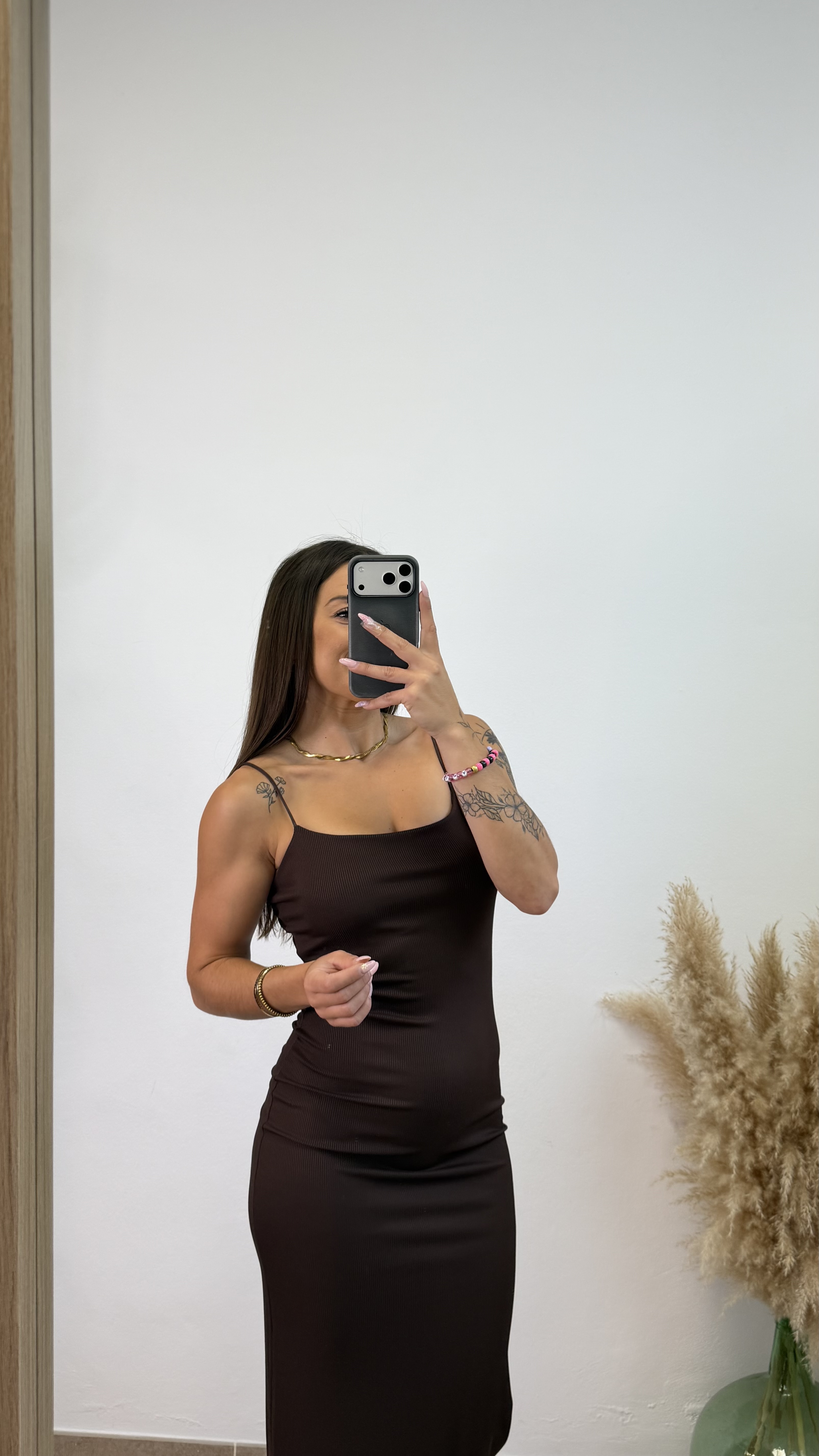 Vestido canalé cola ratón - Chocolate - Imagen 4