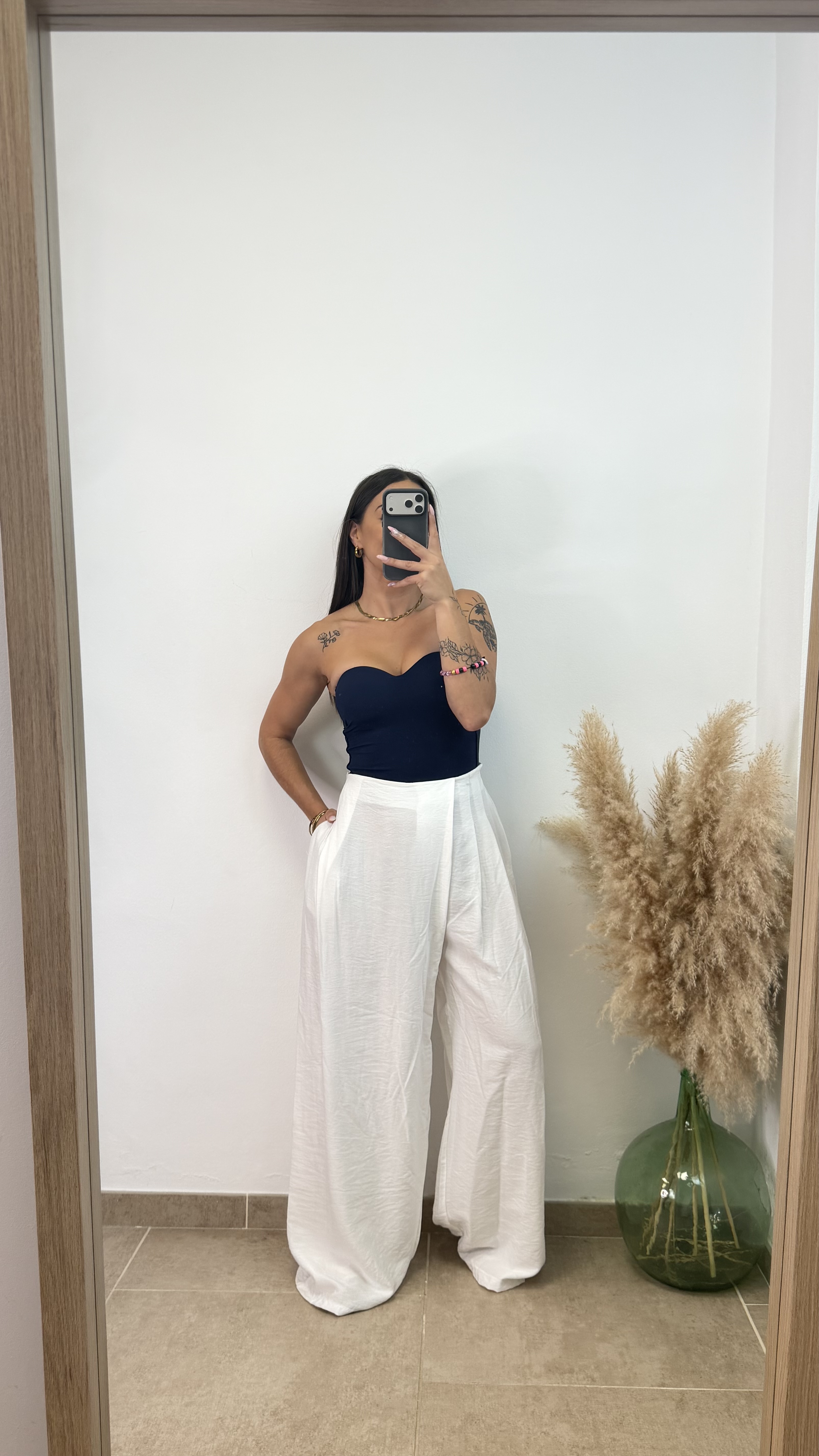 Pantalón cruzado viscosa - Blanco - Imagen 2