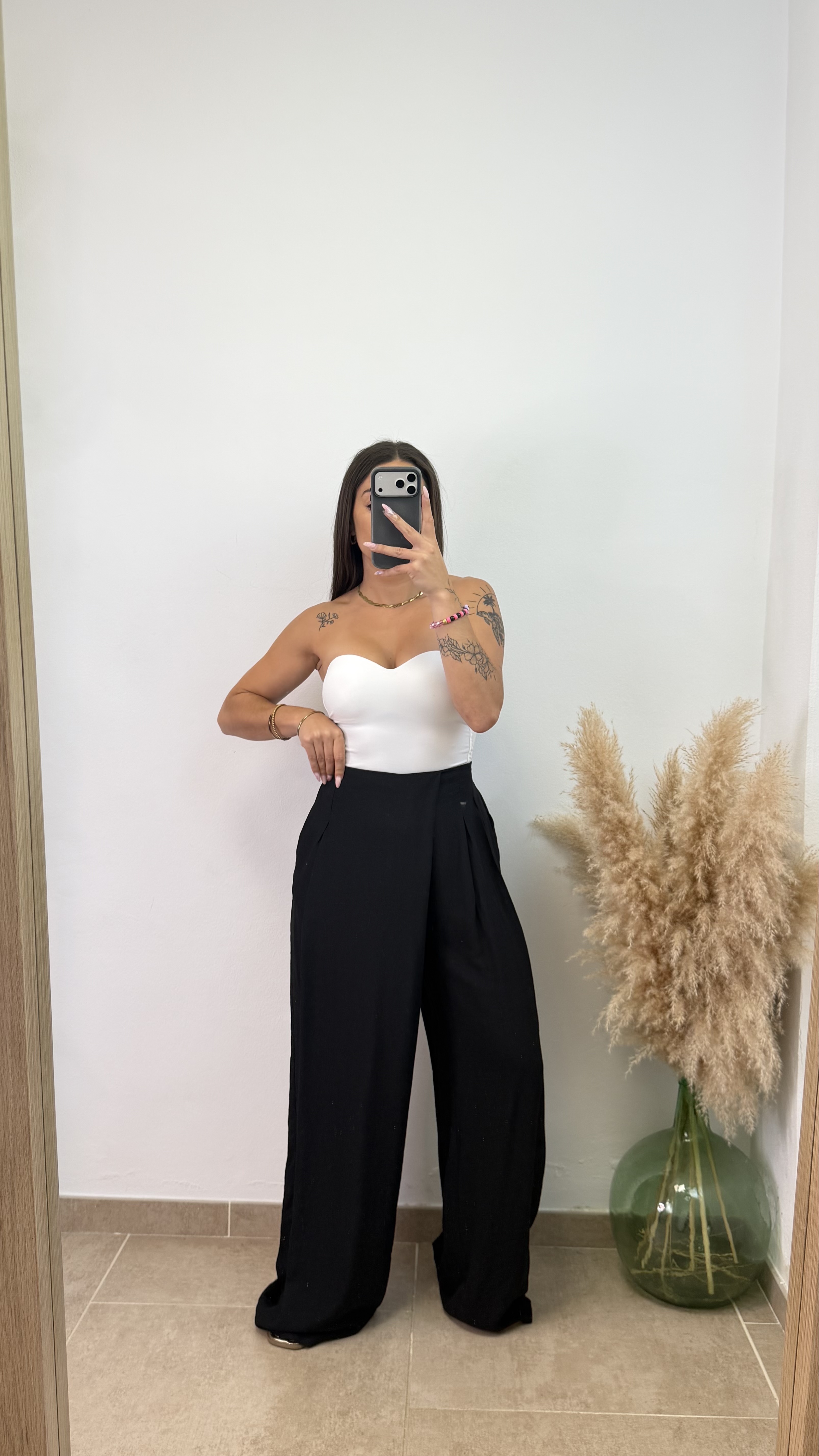 Pantalón cruzado viscosa - Negro - Imagen 2