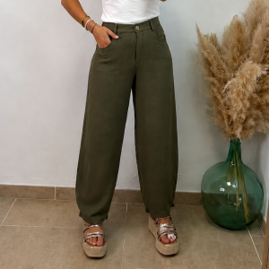 Pantalón balón viscosa - Verde militar