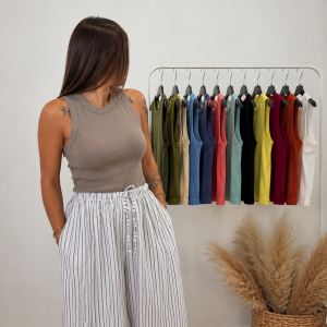 Camiseta tirante ancho algodón