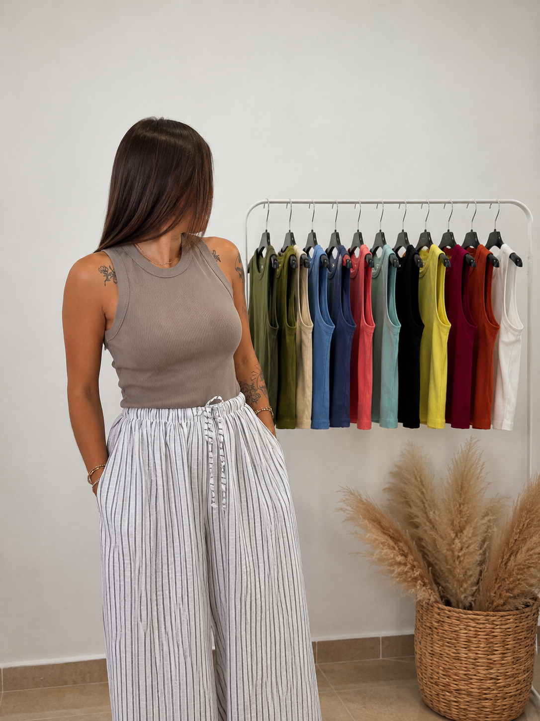 Camiseta tirante ancho algodón
