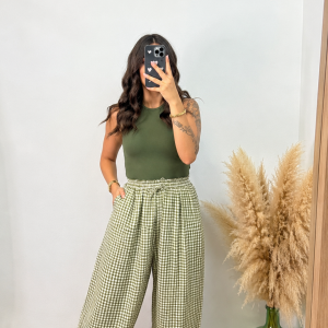 Alternative view of Pantalón globo vichi - Verde manzana