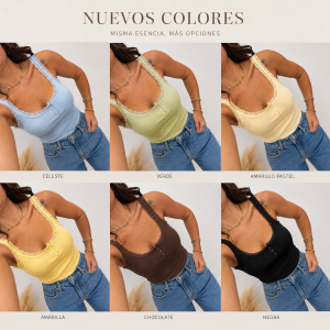 Camiseta encaje botón