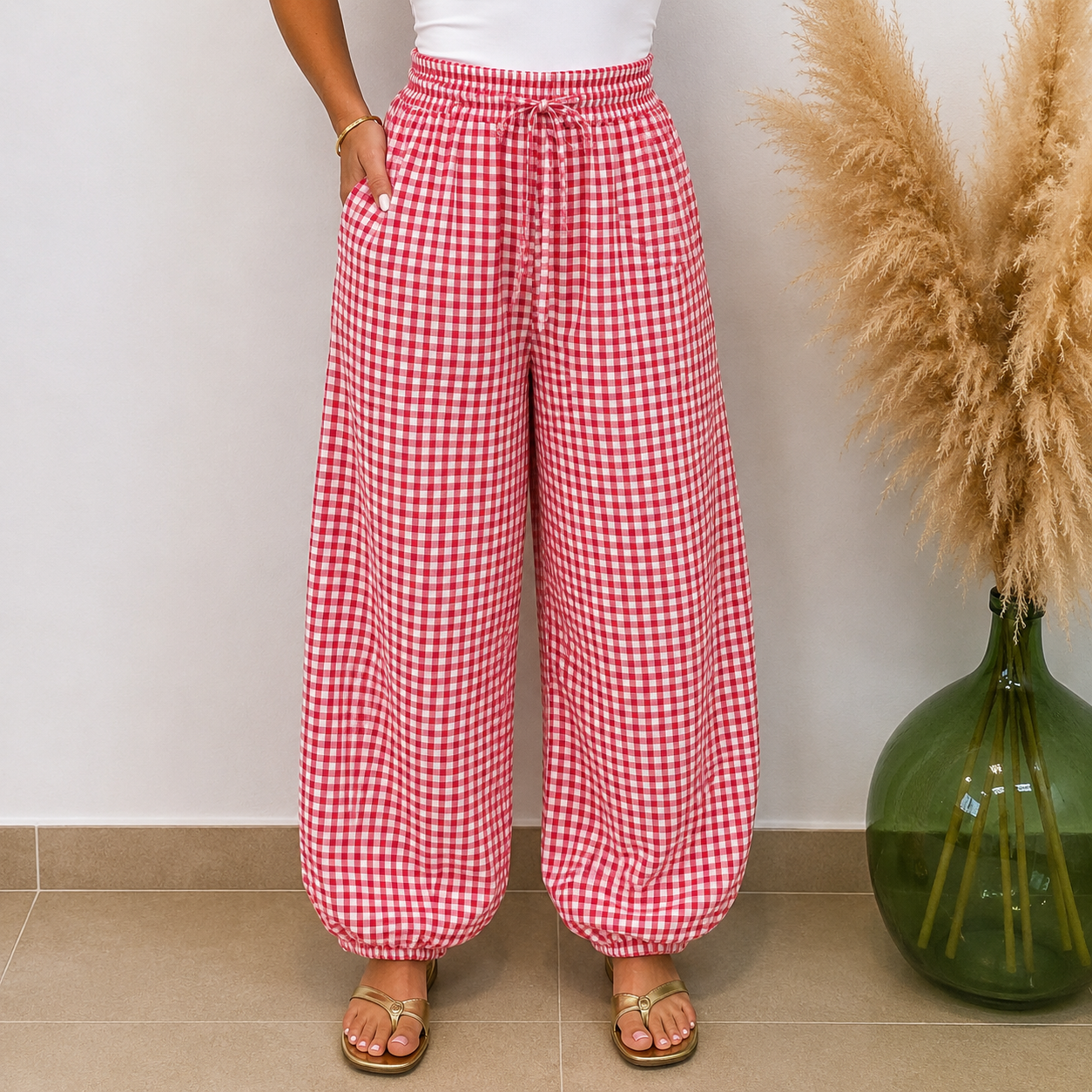 Pantalón globo vichi - Rojo