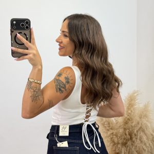 Alternative view of Top efecto corset - blanco