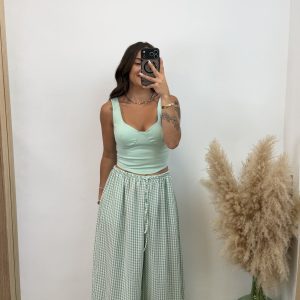 Pantalón globo vichi - Verde agua - Imagen 3