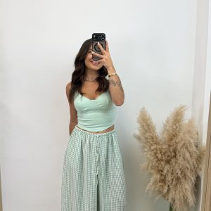 Alternative view of Top efecto corset - verde agua