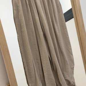 Alternative view of Pantalón lino con nudo - Taupé PREVENTA