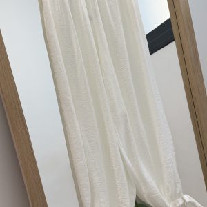 Alternative view of Pantalón lino con nudo - Blanco