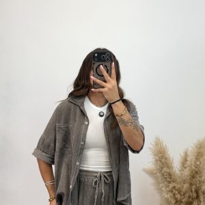 Sobrecamisa algodón - Gris piedra