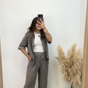 Alternative view of Sobrecamisa algodón - Gris piedra