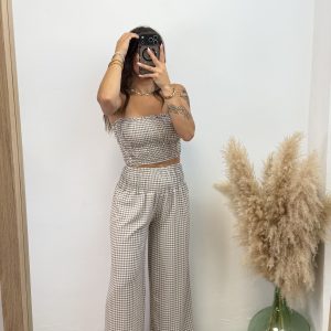 Conjunto tarifa vichy - Taupe
