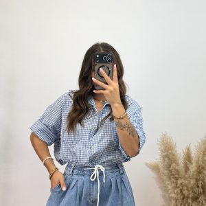 Alternative view of Camisa vichy - Celeste