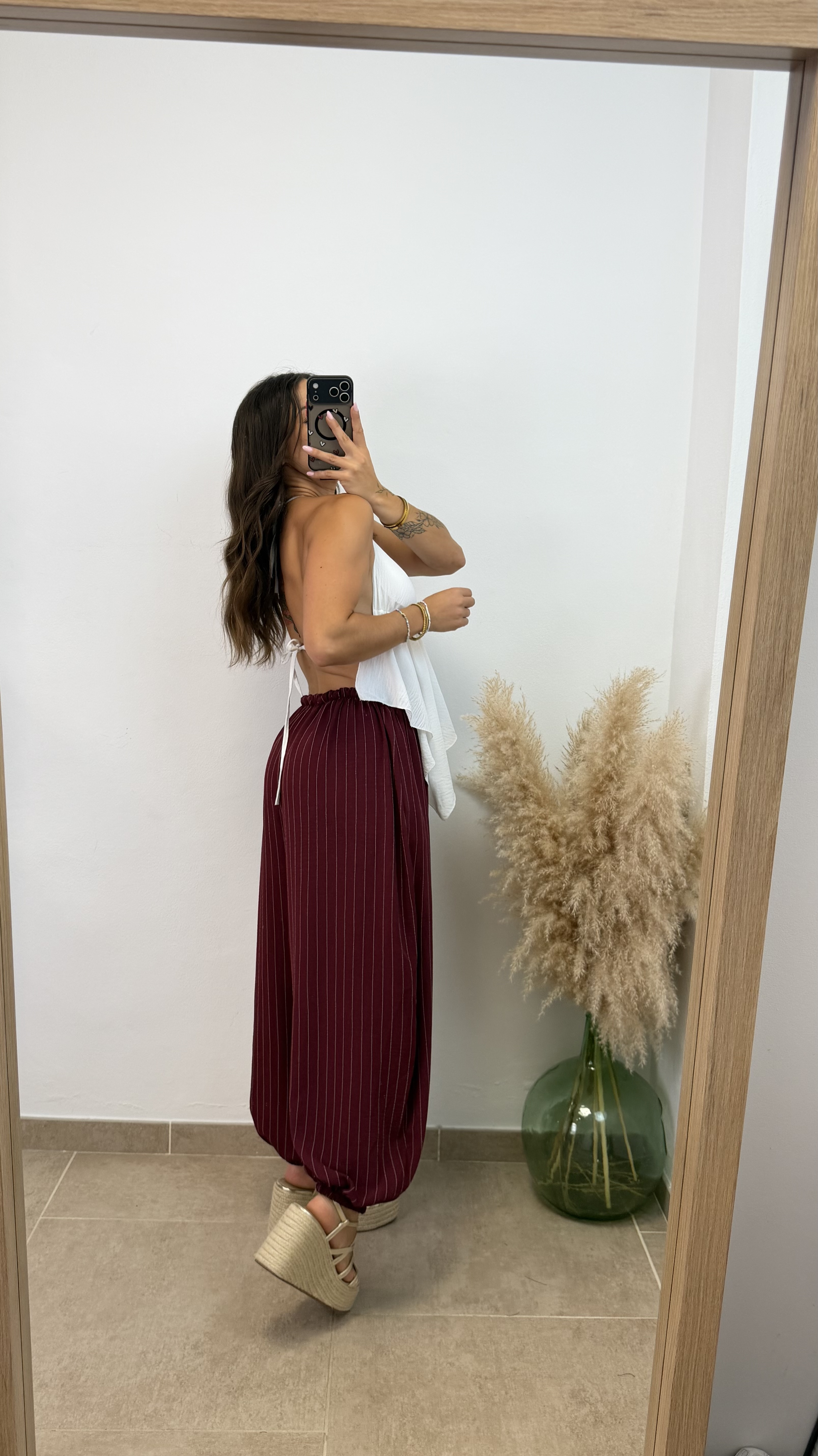 Pantalón puño raya diplomática - Burdeos - Imagen 2