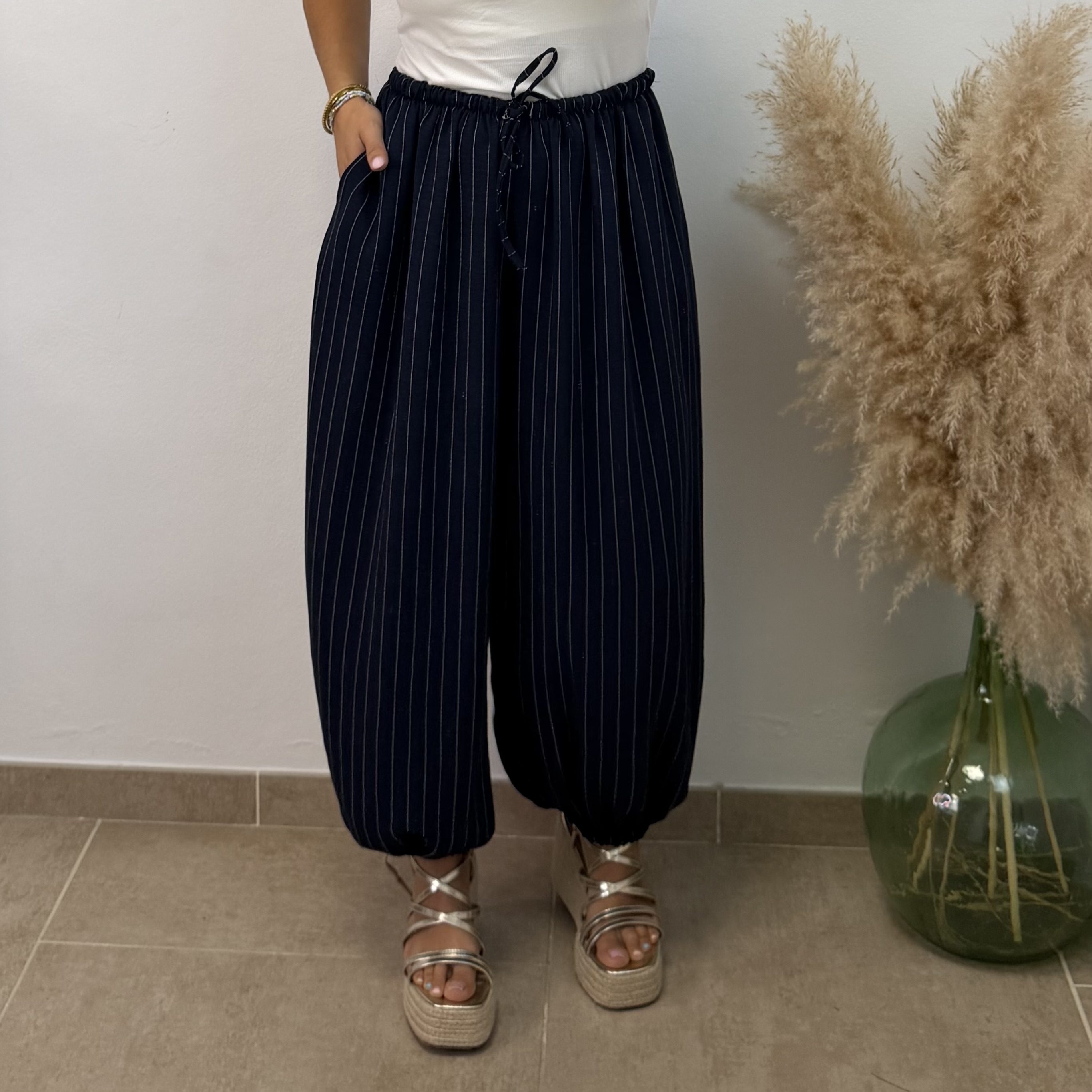 Pantalón puño raya diplomática - Azul marino