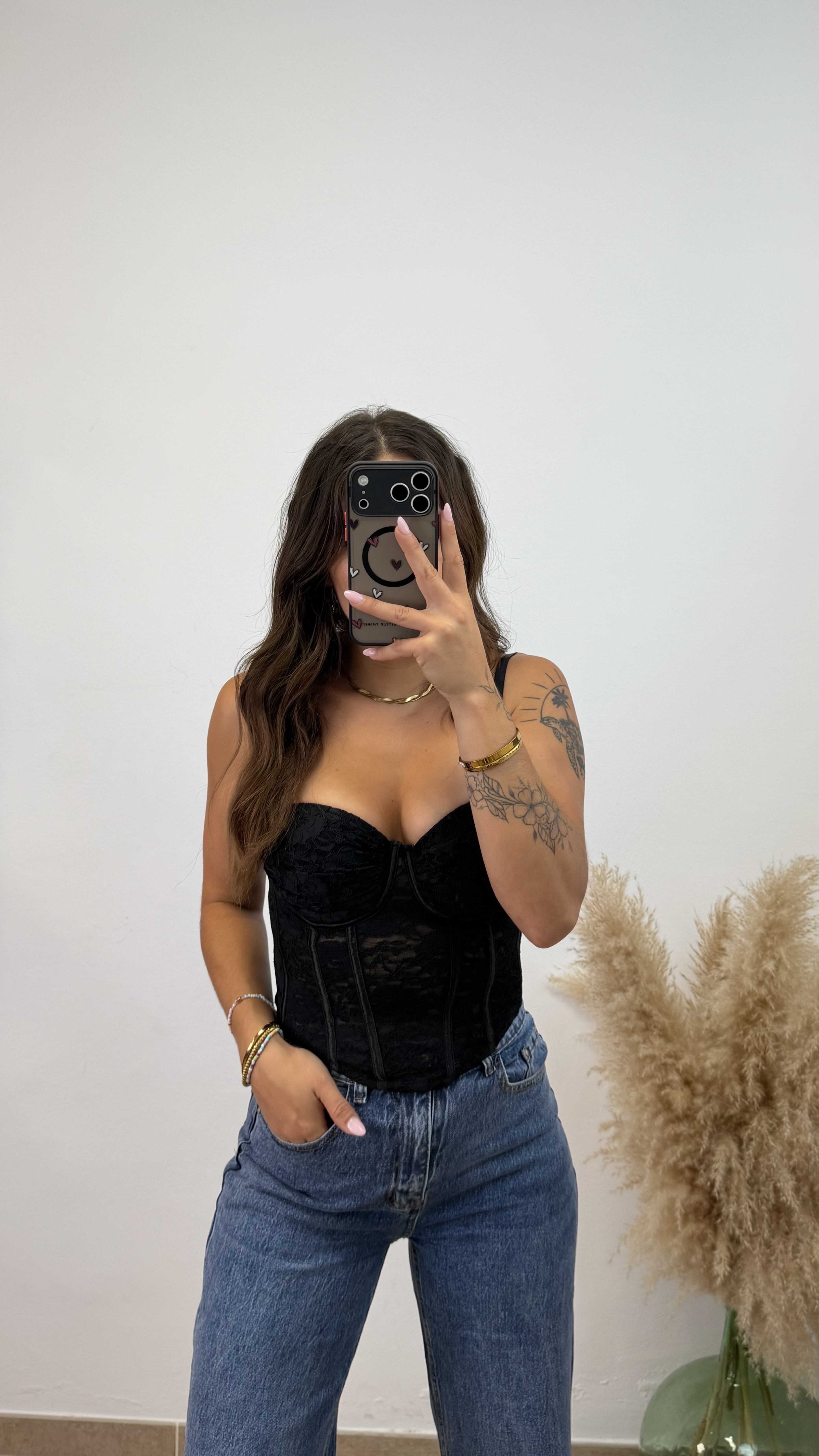 Corset flor - Negro