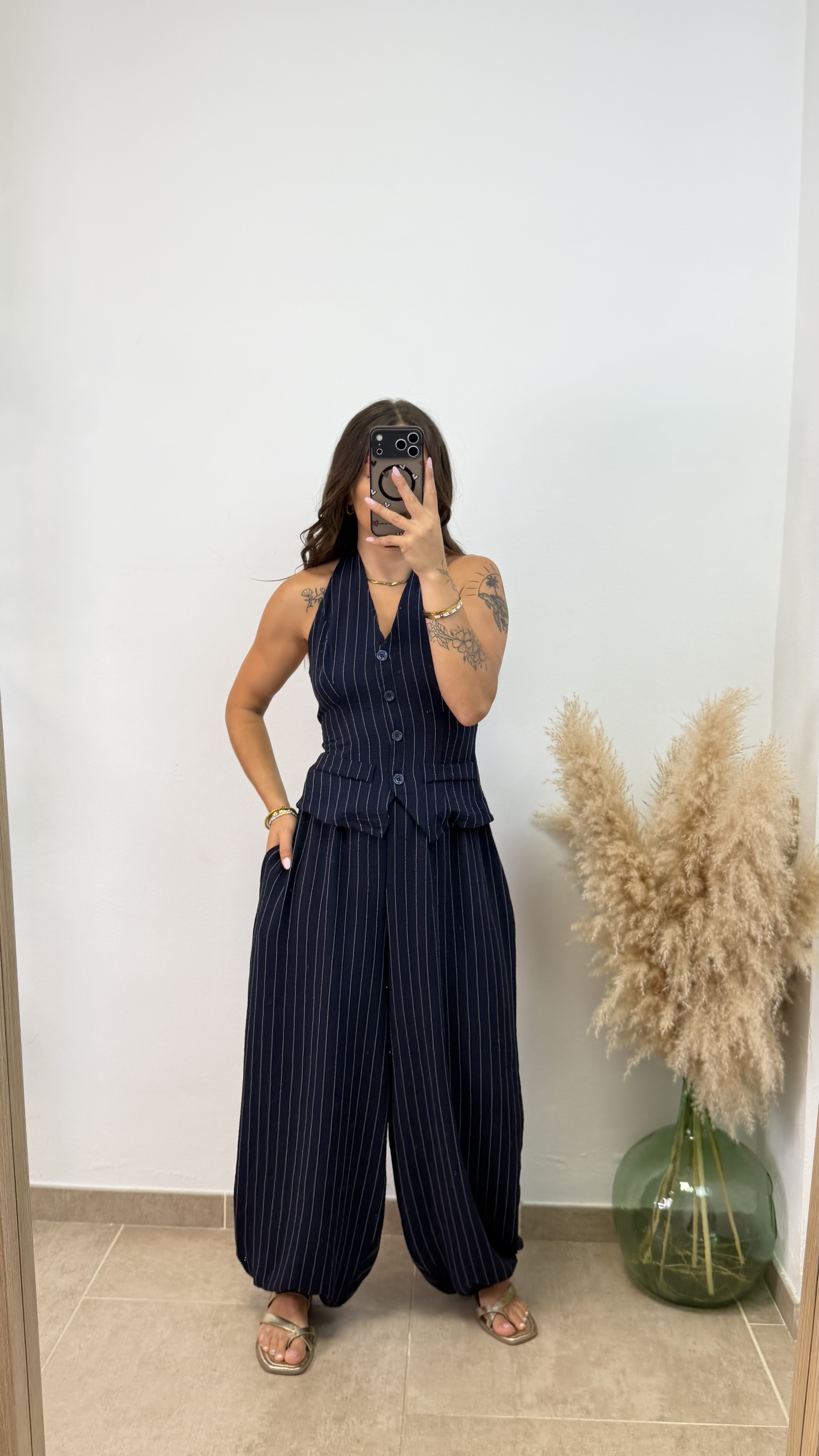 Conjunto puño raya diplomática - Azul marino