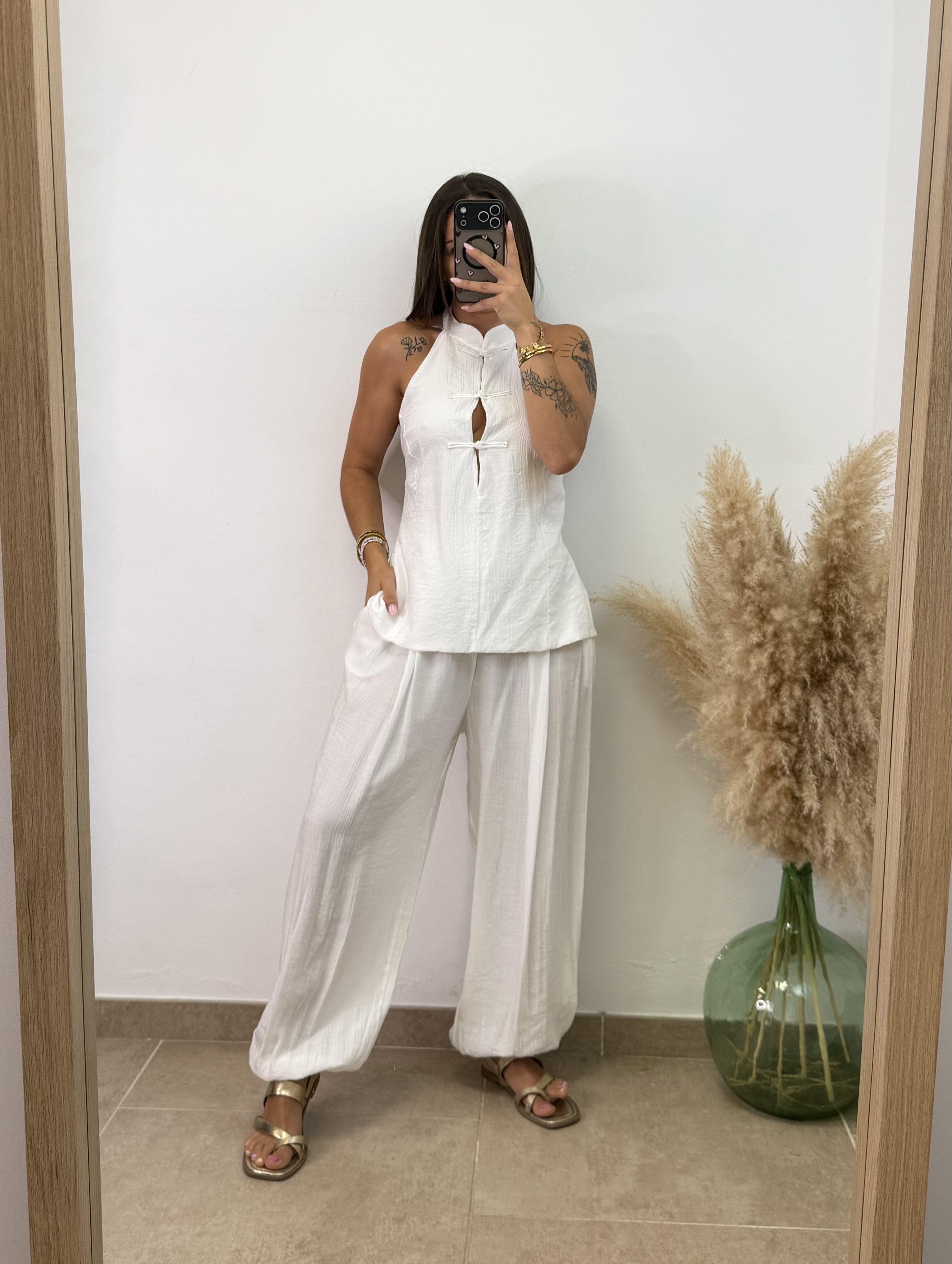 Conjunto dos piezas detalle camiseta - Blanco