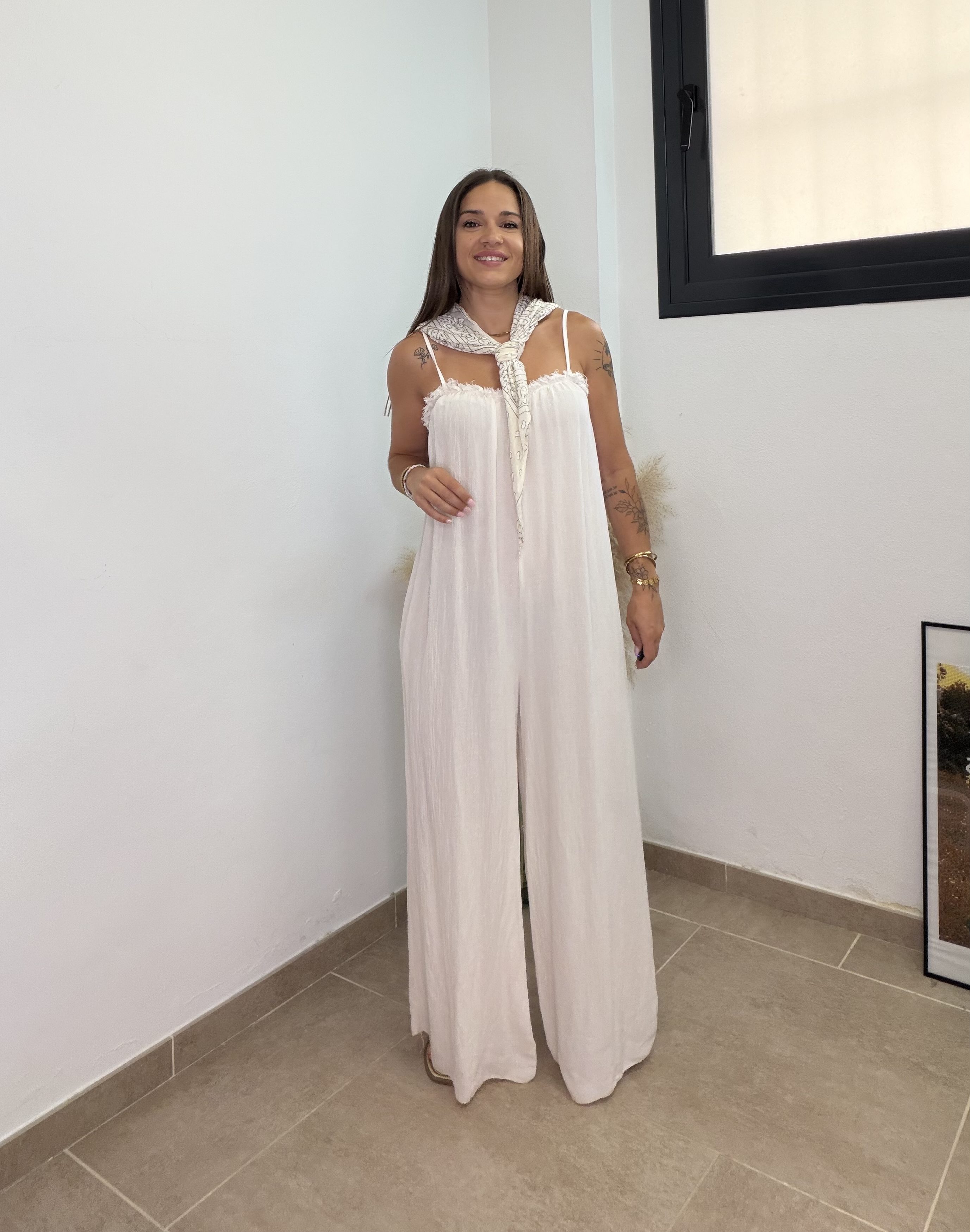 Mono recto con pañuelo - Beige