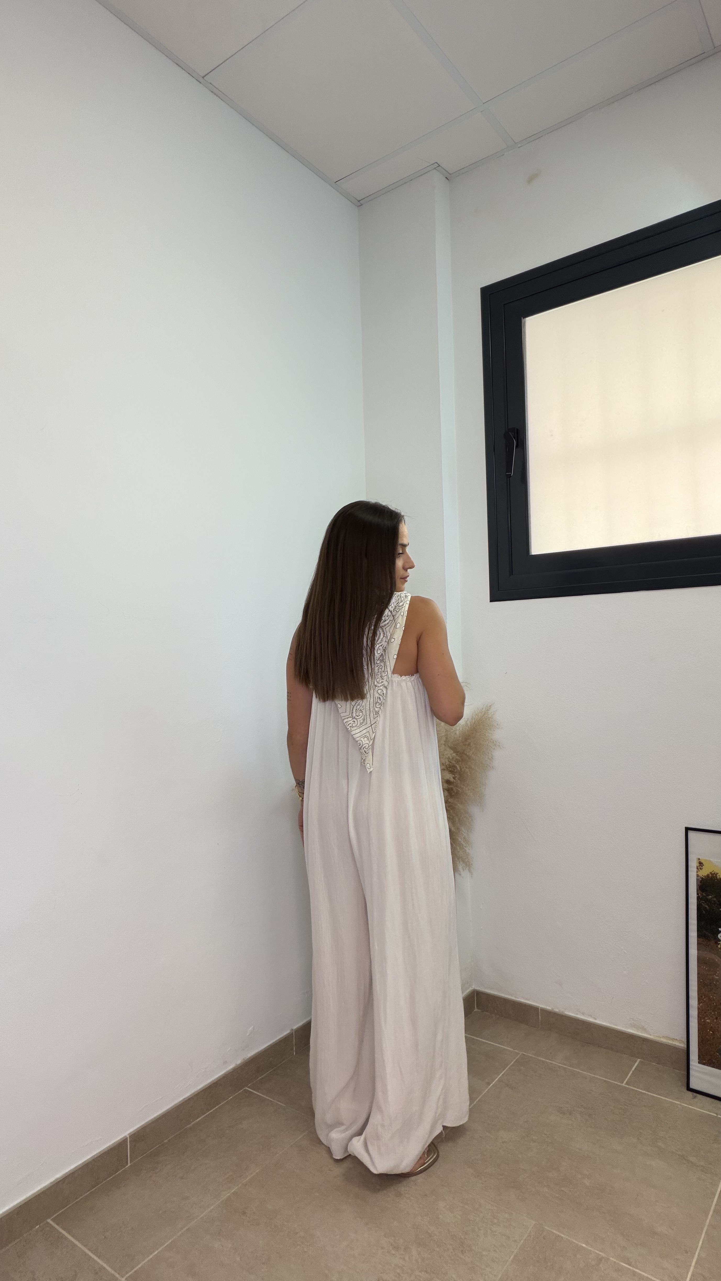 Mono recto con pañuelo - Beige - Imagen 2