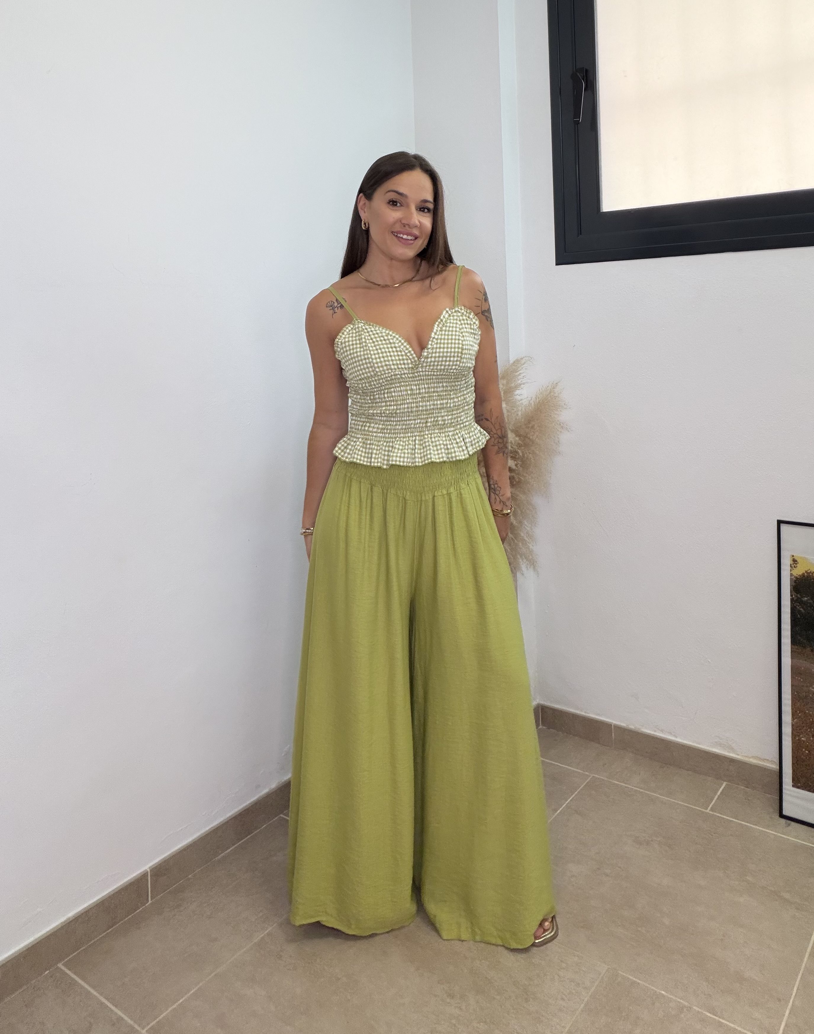Pantalón efecto falda – Verde manzana
