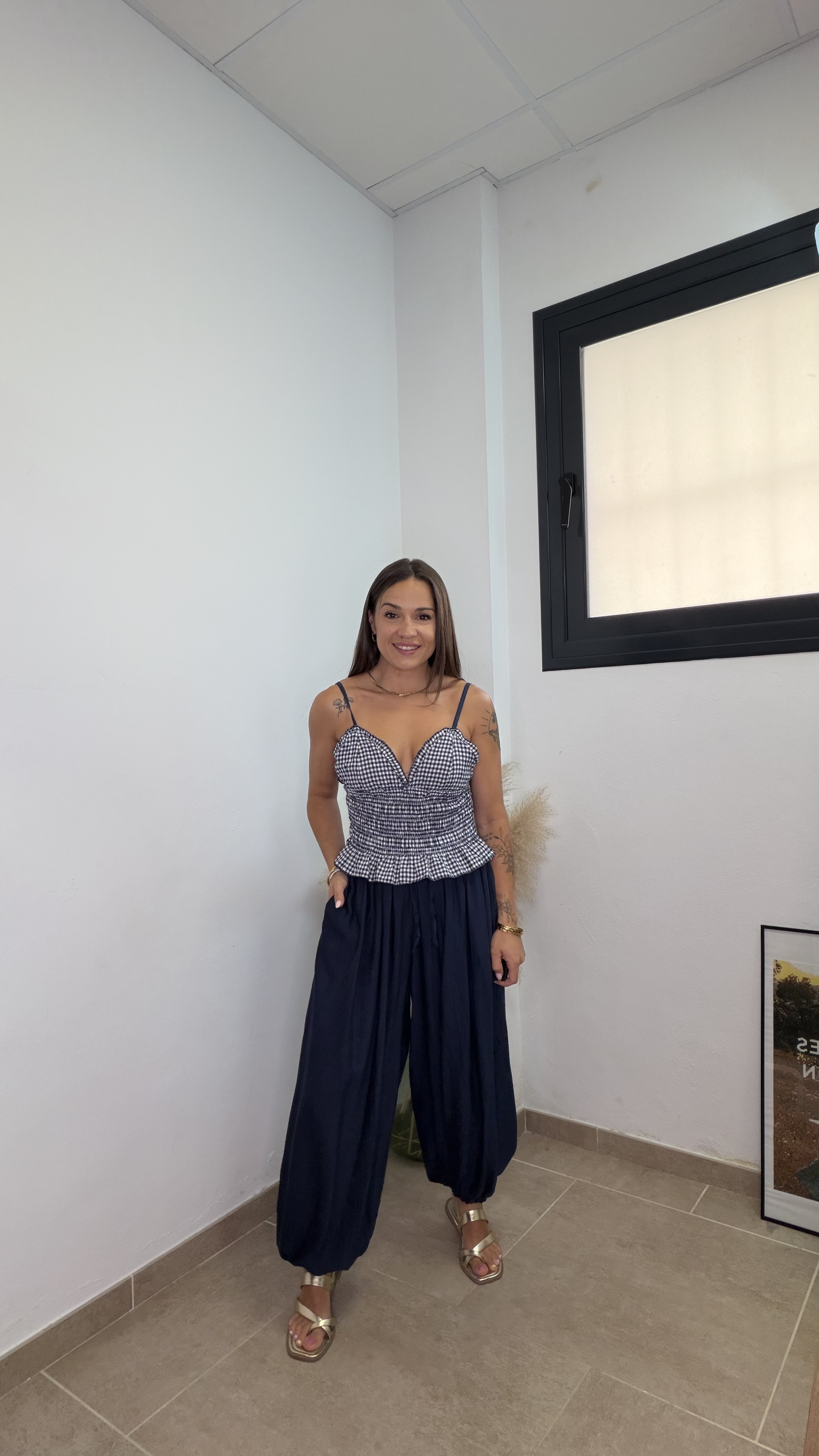 Top Vichy - Azul marino - Imagen 2