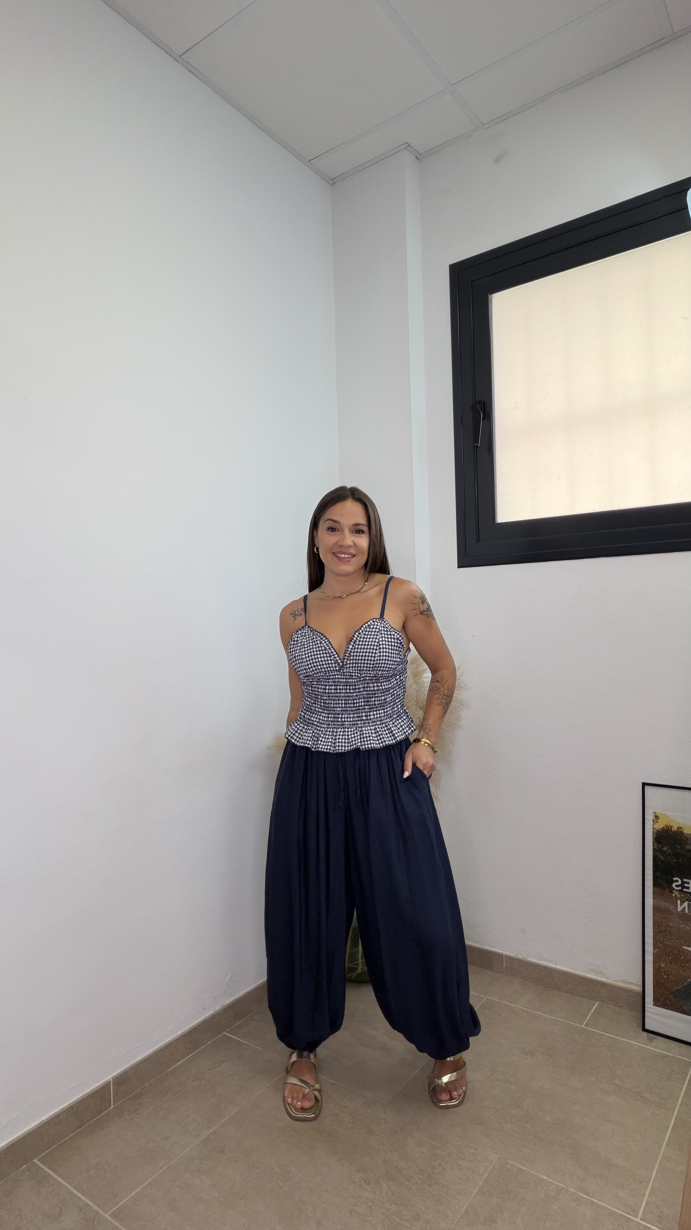Top Vichy - Azul marino - Imagen 3