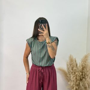 Camiseta hombreras corazón - Verde oscuro