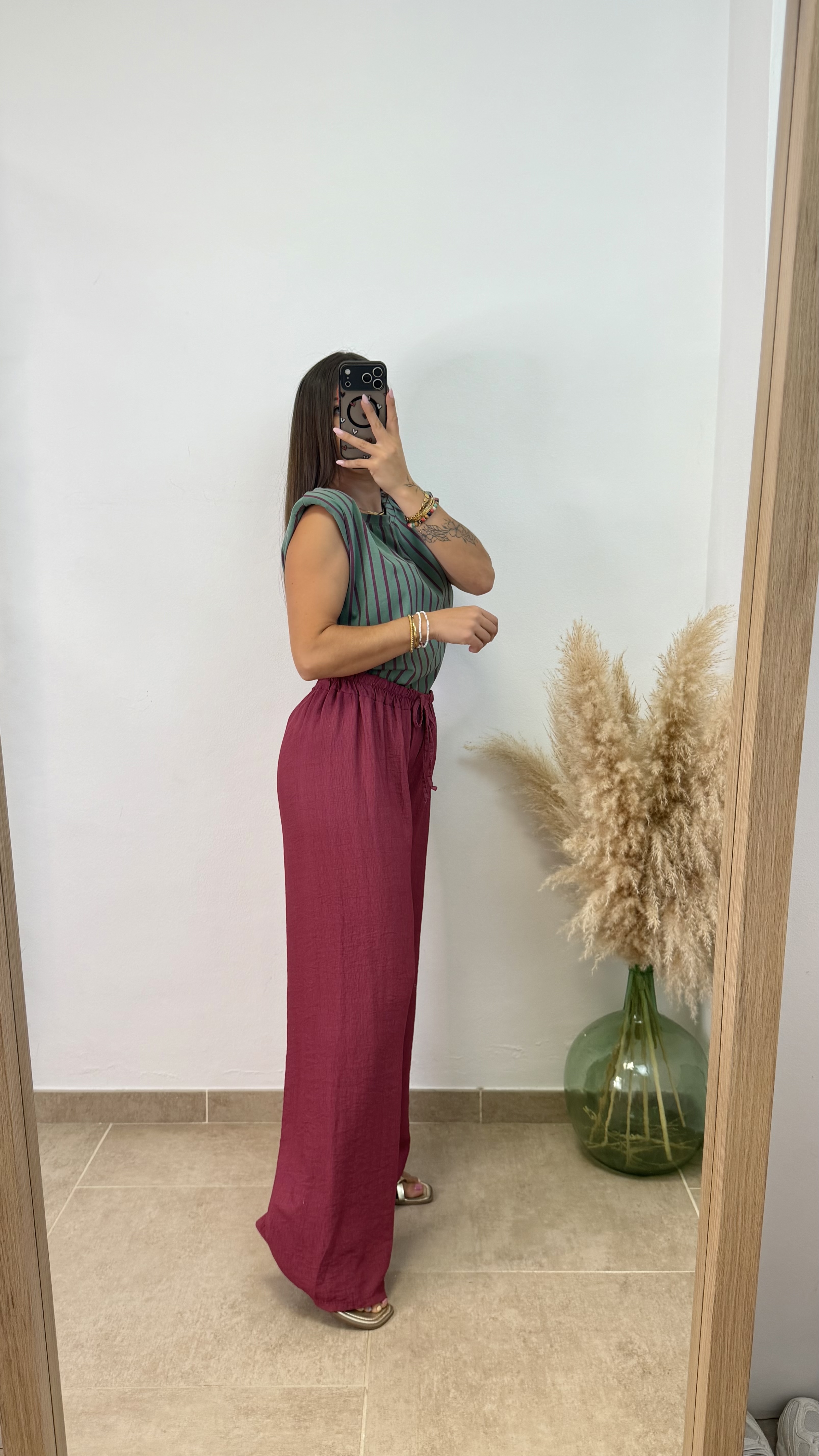 Pantalón lino low cost - Buganvilla - Imagen 3