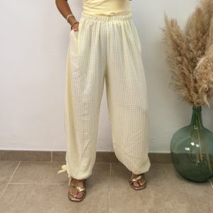 Pantalón Vichy lazo - Amarillo