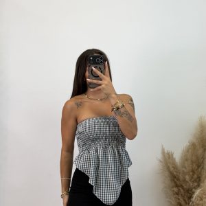 Alternative view of Falda pantalón cinturón - Negro