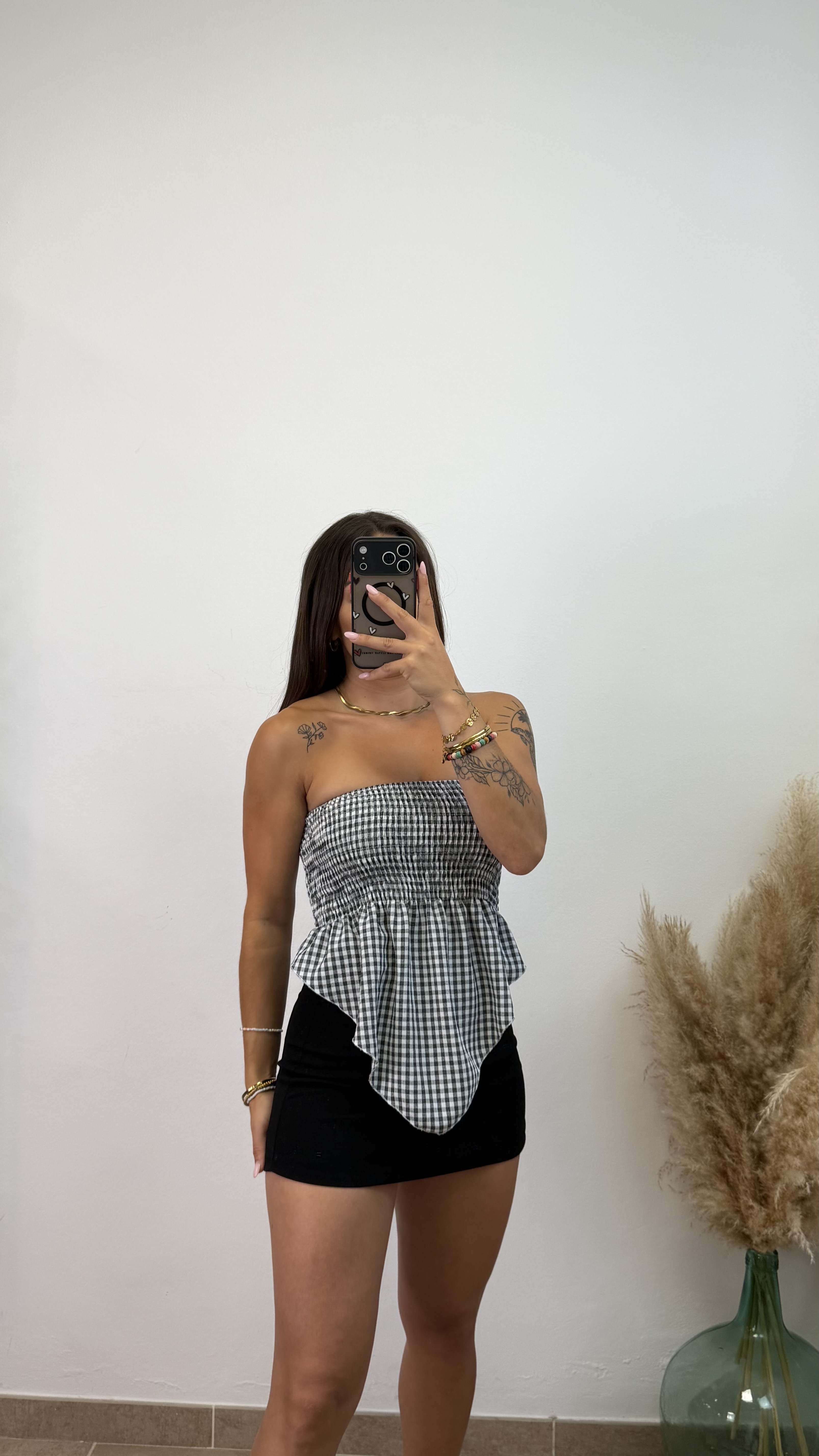 Top vichy pico - Negro - Imagen 2