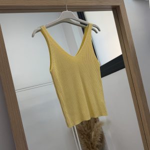 Camiseta punto tirante fino - Amarillo
