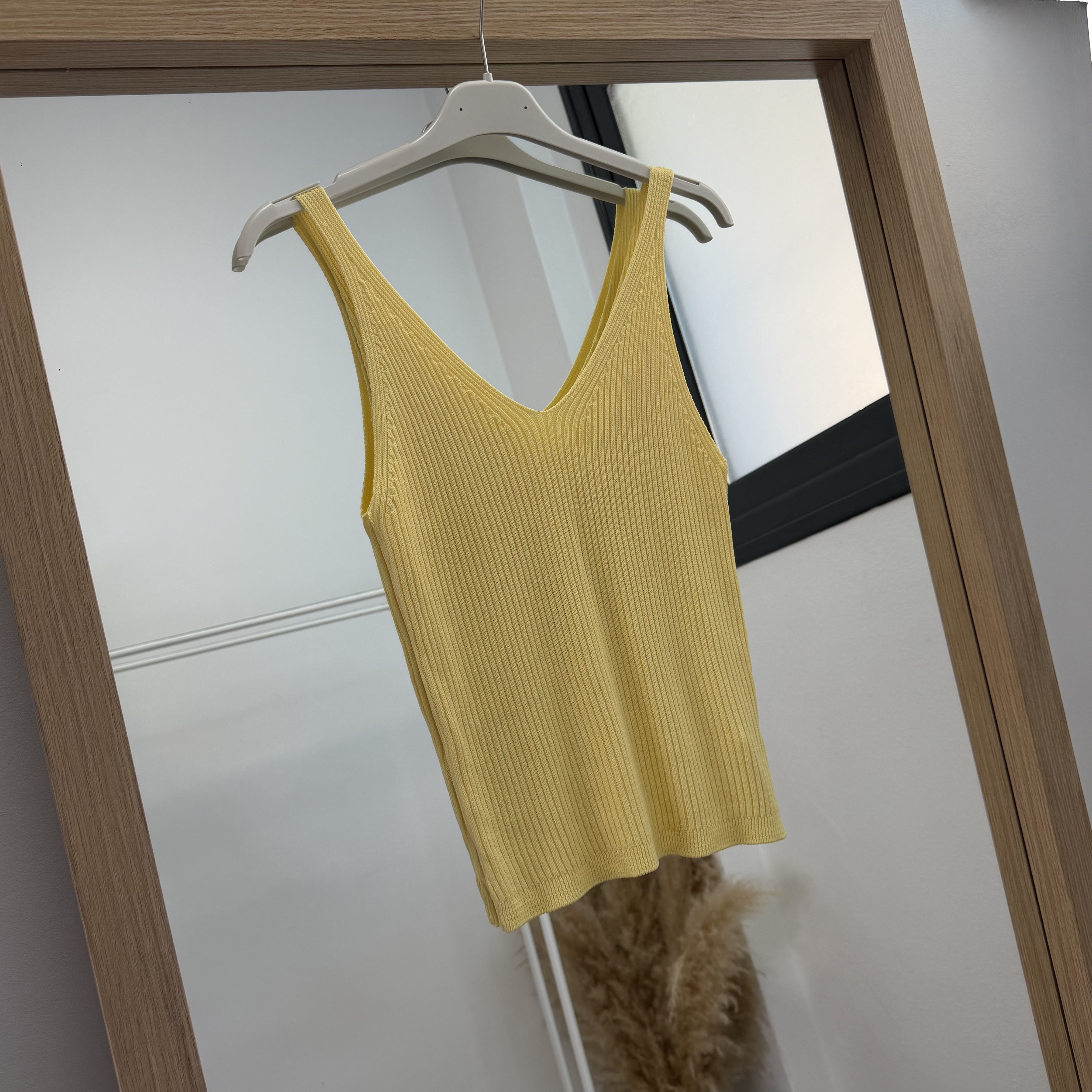 Camiseta punto tirante fino - Amarillo