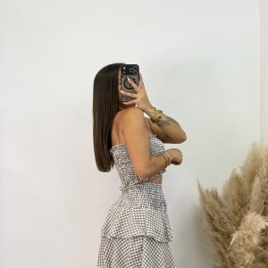 Alternative view of Conjunto Vichy falda pantalón - Taupe