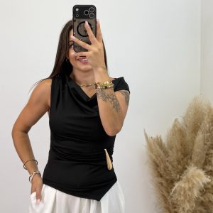Camiseta detalle lágrima - Negro