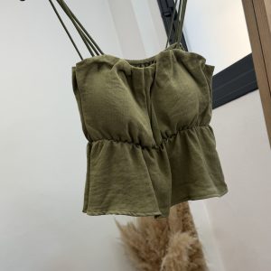 Top fruncido viscosa - Verde militar