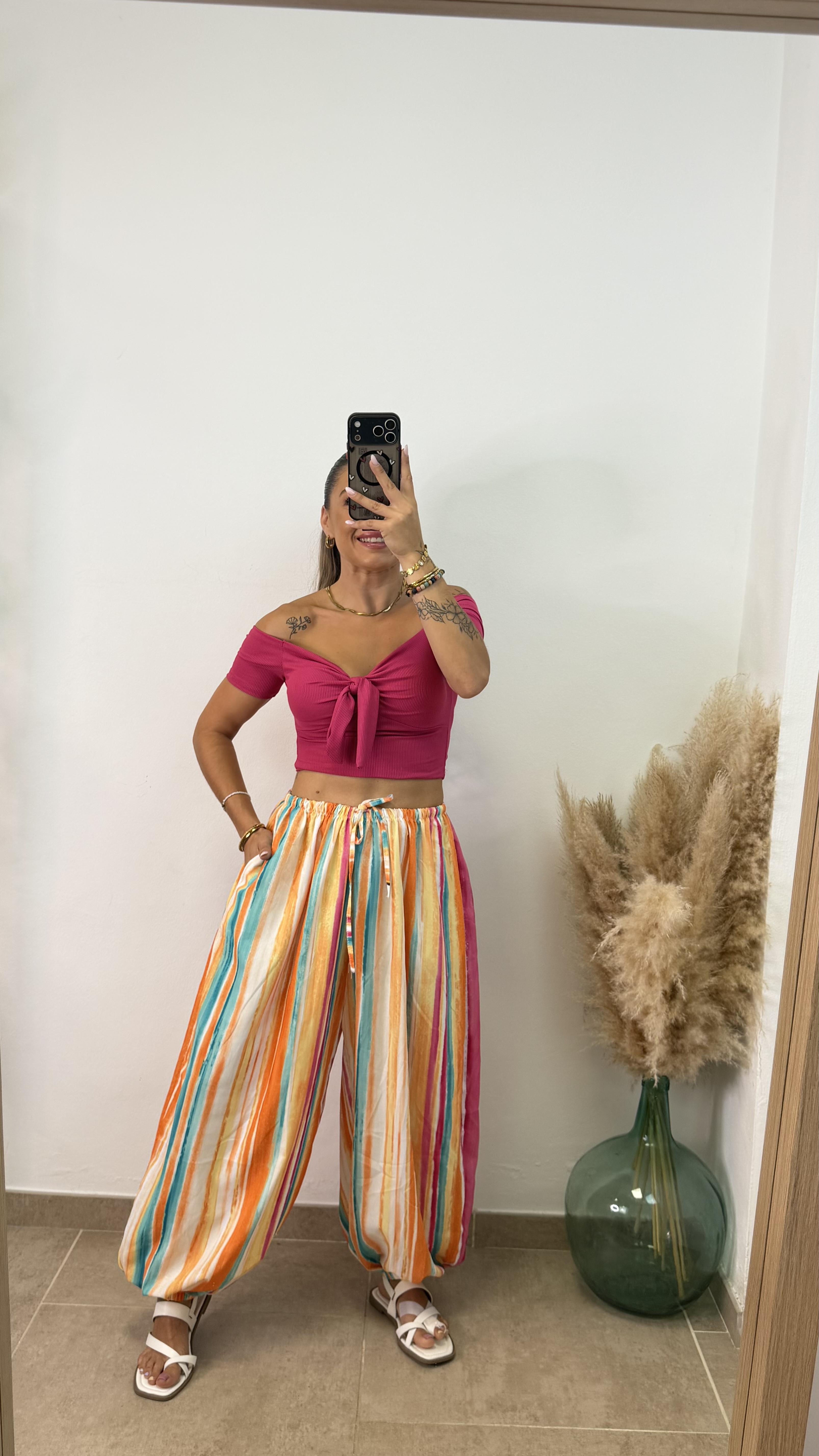 Pantalón puño rayas I Naranja - Imagen 2