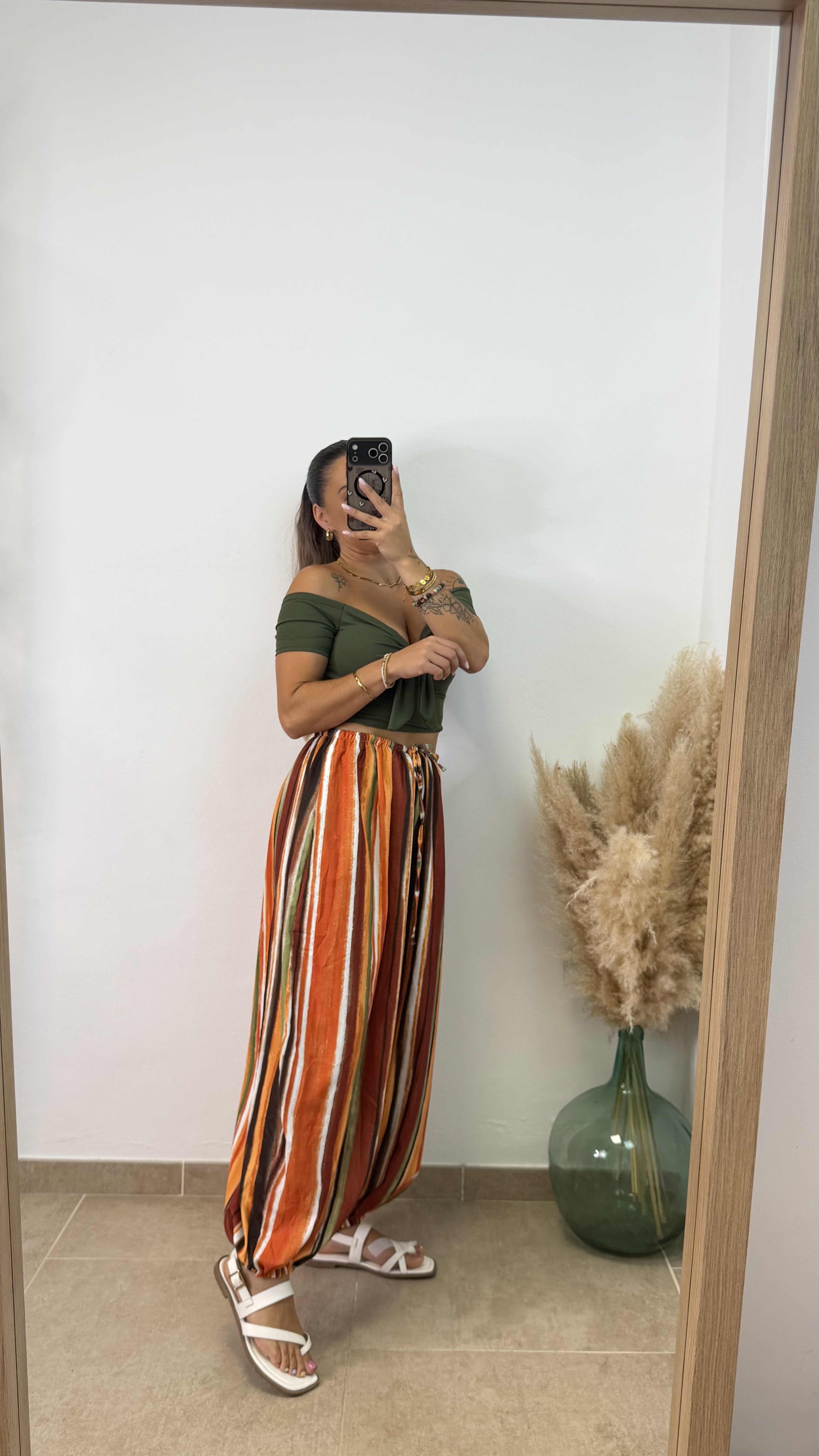 Pantalón puño rayas I Teja - Imagen 3
