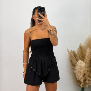 Top pico tachuelas -  negro PREVENTA