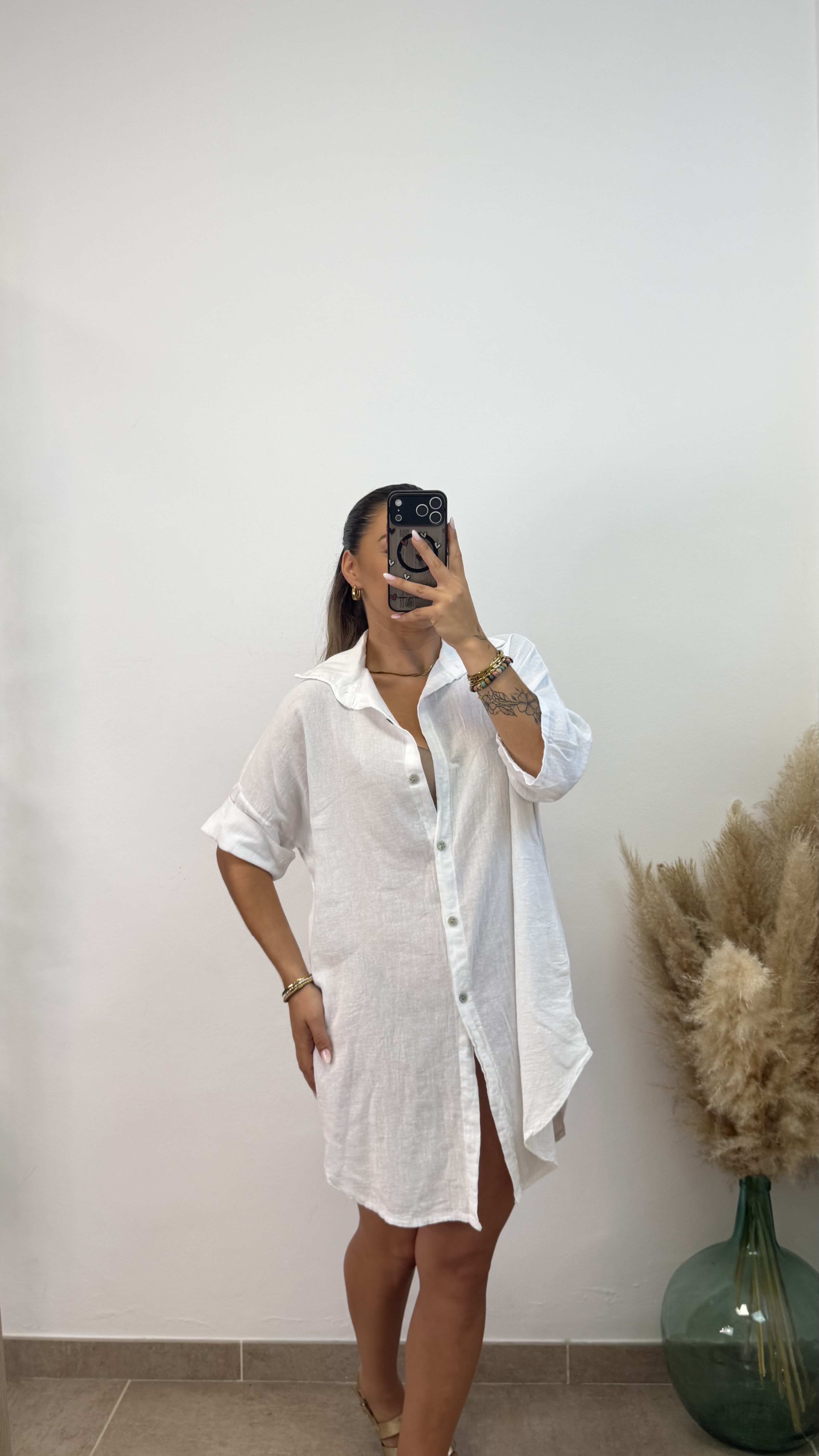 Vestido camisero algodón I Blanco PREVENTA - Imagen 5